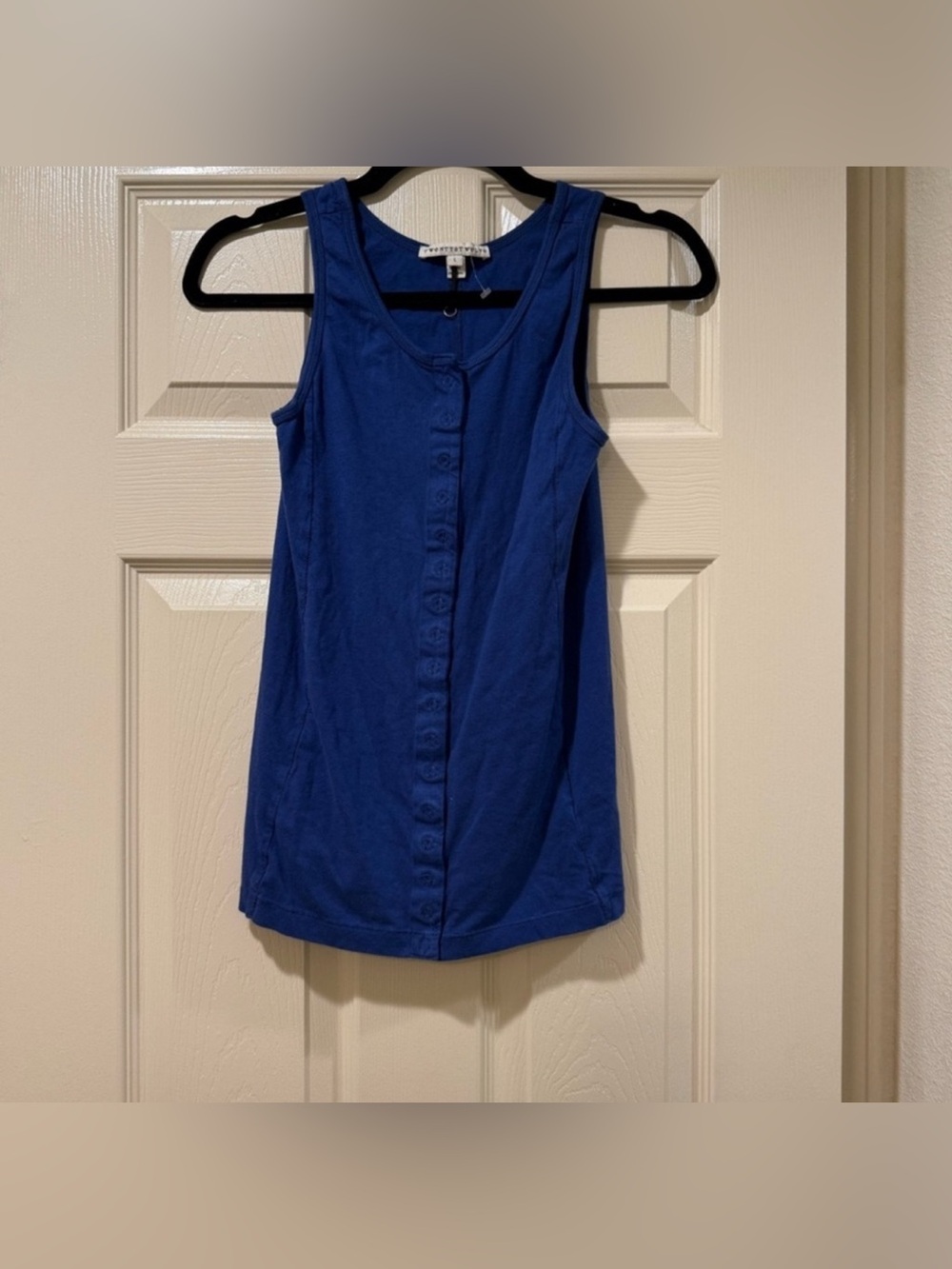 Twenty8Twelve Women’s Blue Button Front Fitted Tank Top Size L